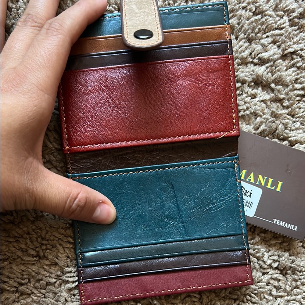 Brown and Tan Leather Wallet - Picture 2 of 3